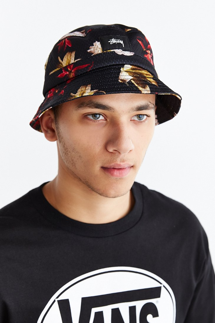 Stussy X Uo Floral Mesh Bucket Hat in 
