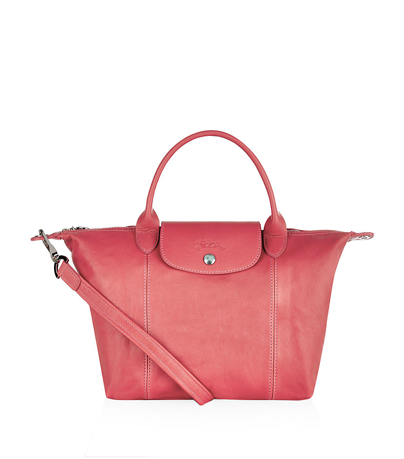 Longchamp Le Pliage Cuir Small Handbag in Pink Lyst