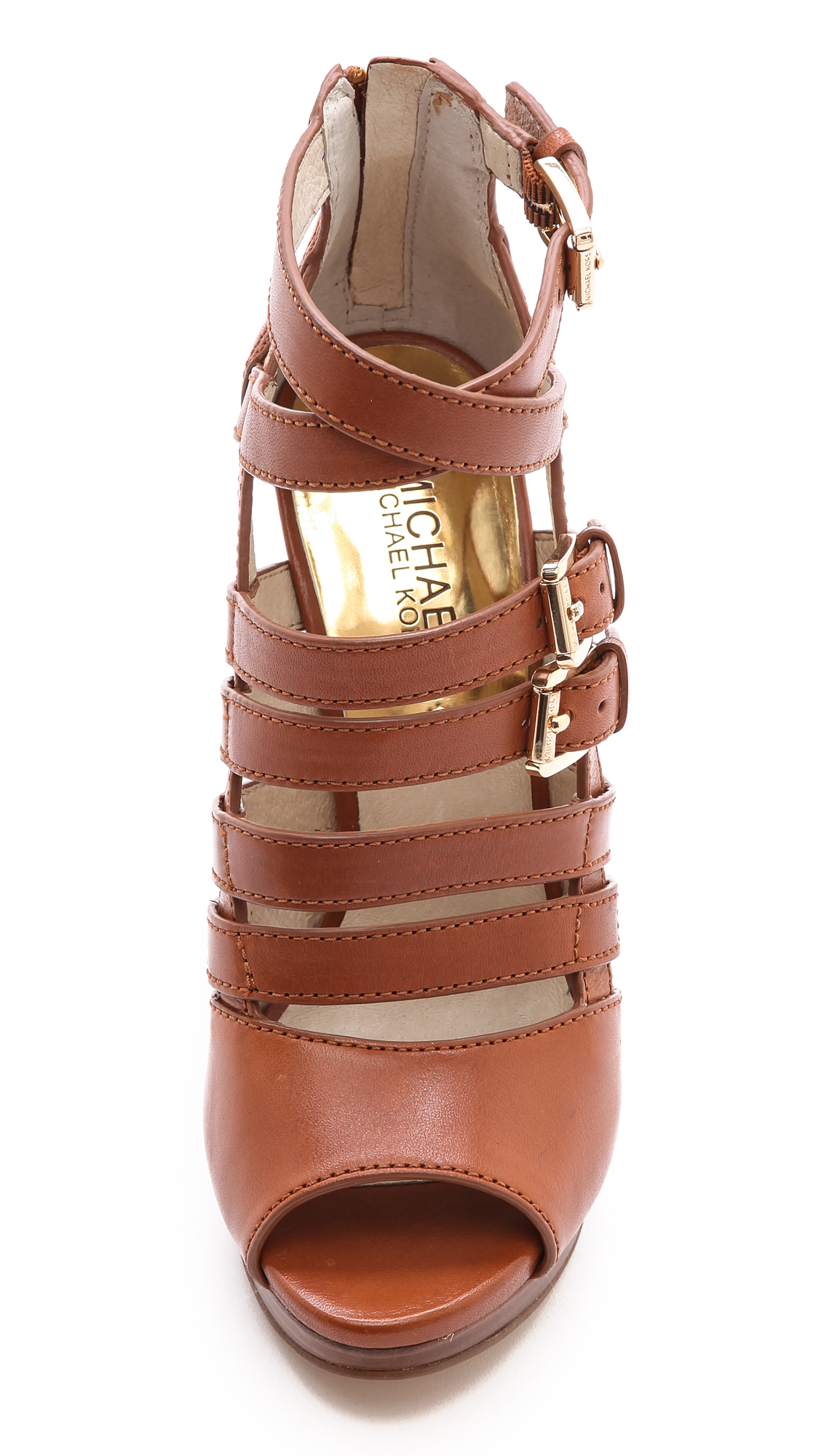 MICHAEL Michael Kors Sandra Platform Sandals Luggage in Brown - Lyst