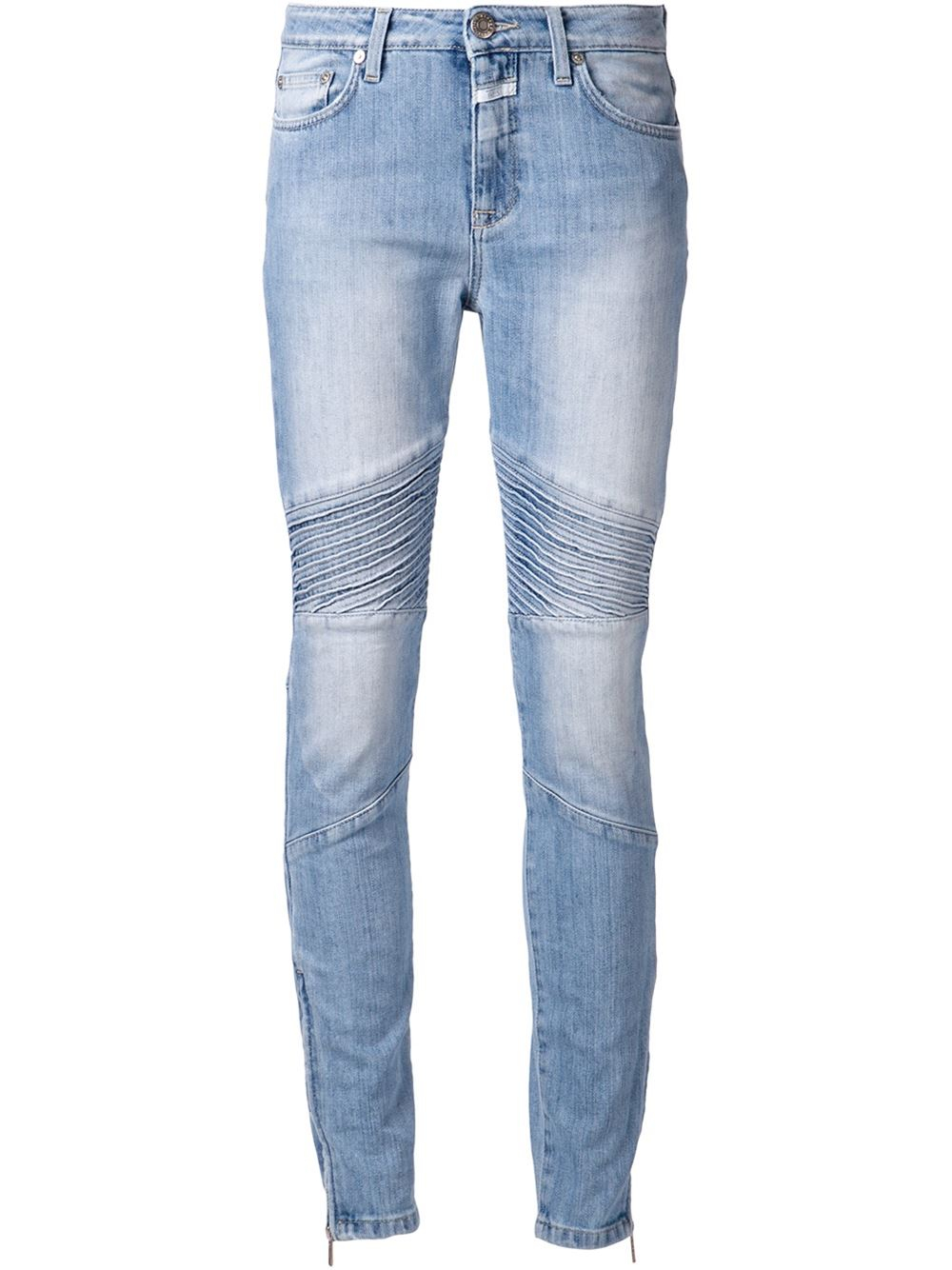Closed Ribbed Panel Ankle Zip Jeans in Blue | Lyst