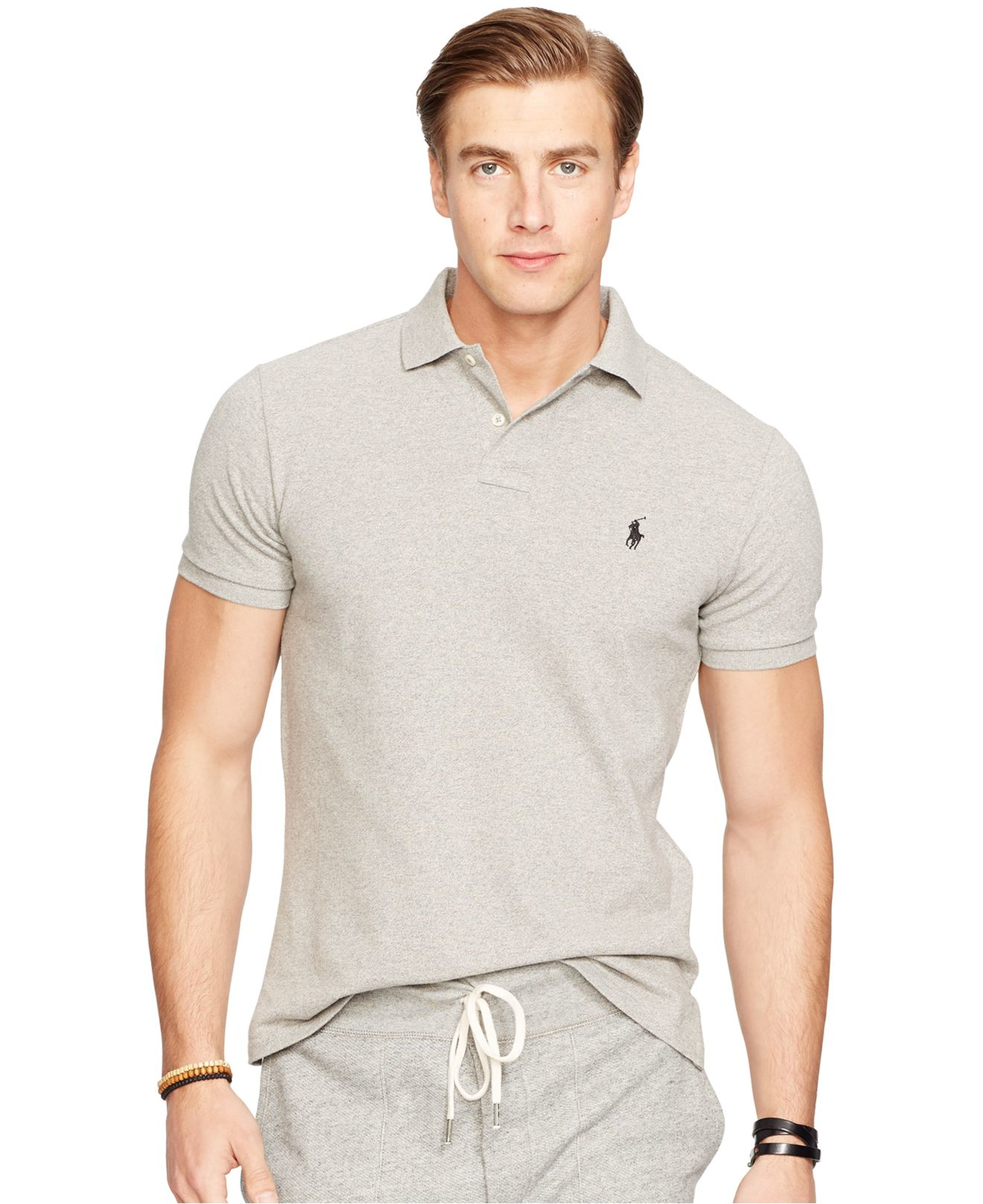 Polo Ralph Lauren Classic-fit Mesh Polo Shirt in Gray for Men (Dark ...