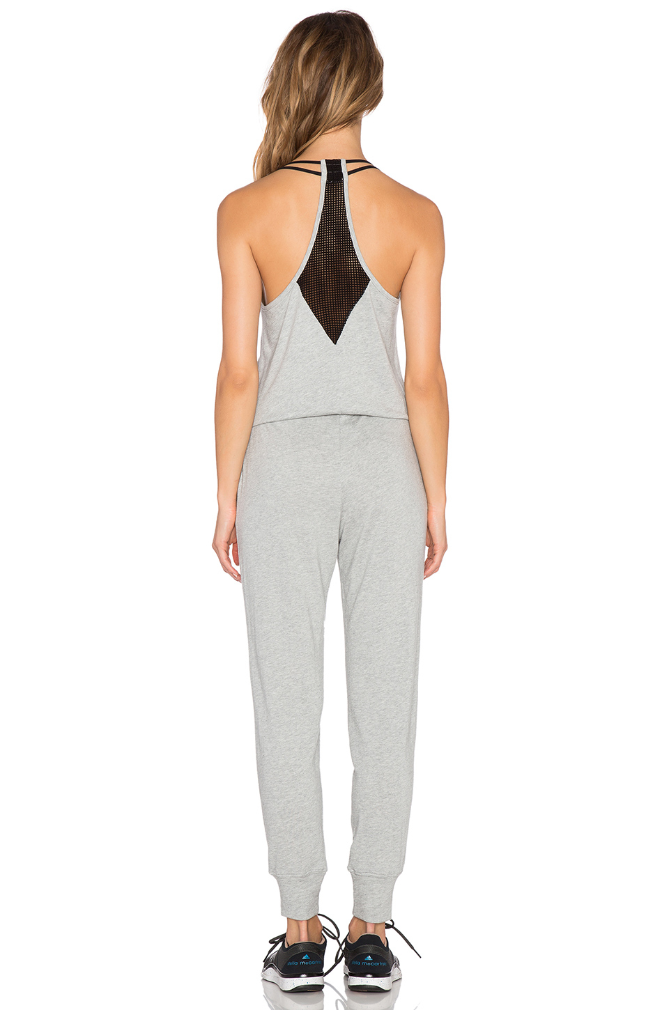 Lyst - Beyond Yoga French Terry Mesh Back Jumpsuit in Gray