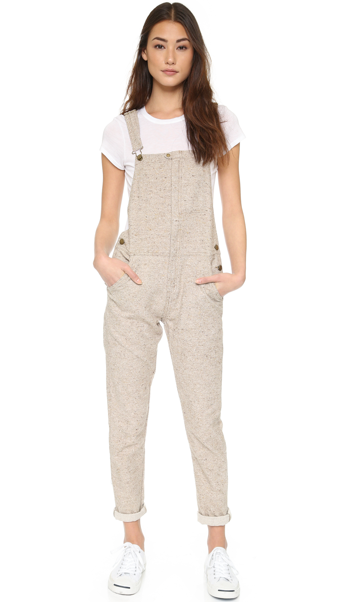 Current/Elliott Tweed The Foreman Overalls in Heather Beige (Natural) - Lyst