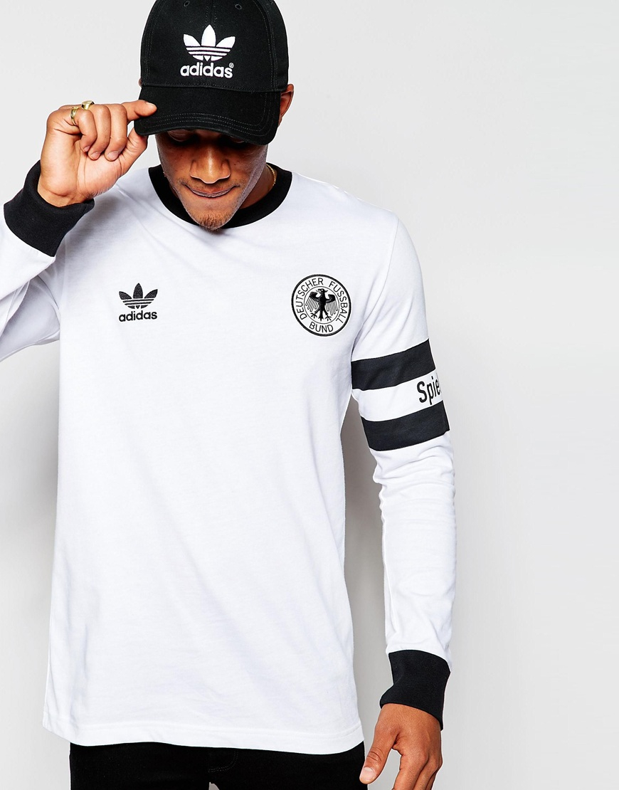 adidas Retro Beckenbauer Sleeve T-shirt Ab7459 in White for Men Lyst