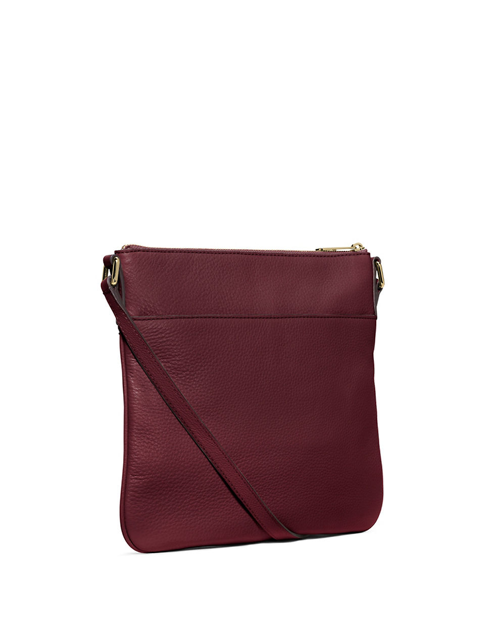 Lyst Michael Kors Bedford Flat Leather Crossbody Bag In Purple Gallery