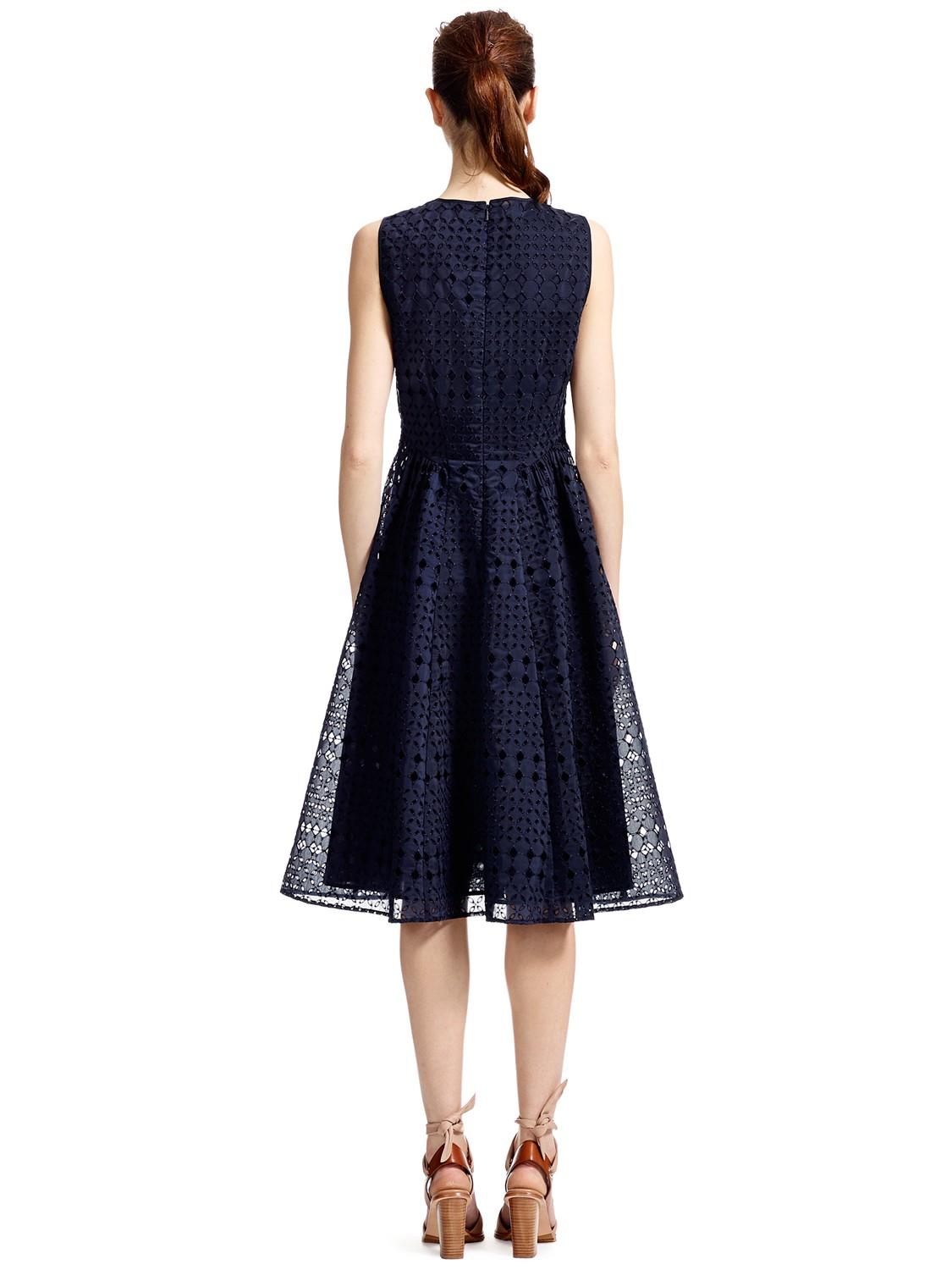 Whistles Eyelet Broderie Dress in Navy (Blue) Lyst