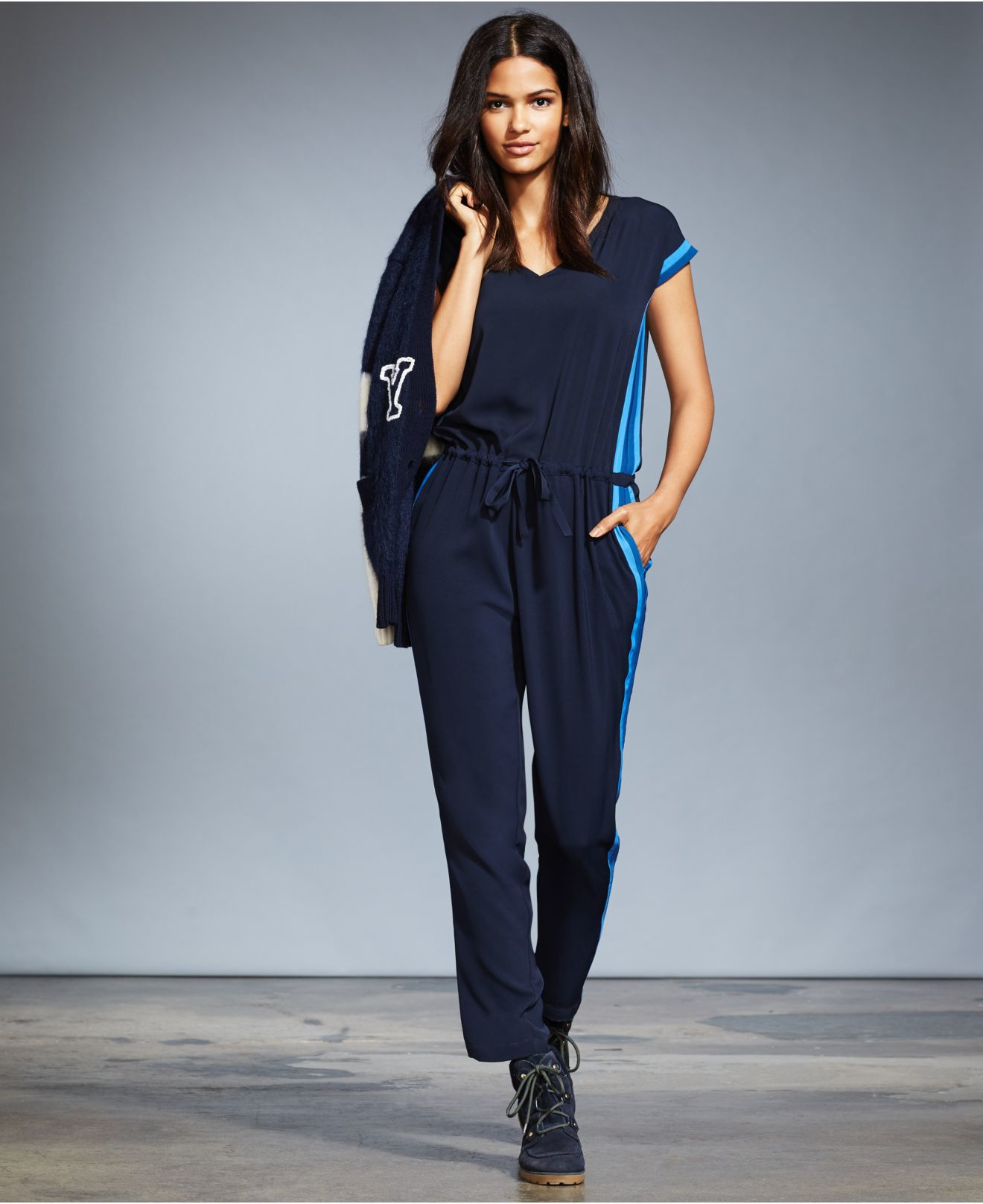 tommy hilfiger navy blue jumpsuit