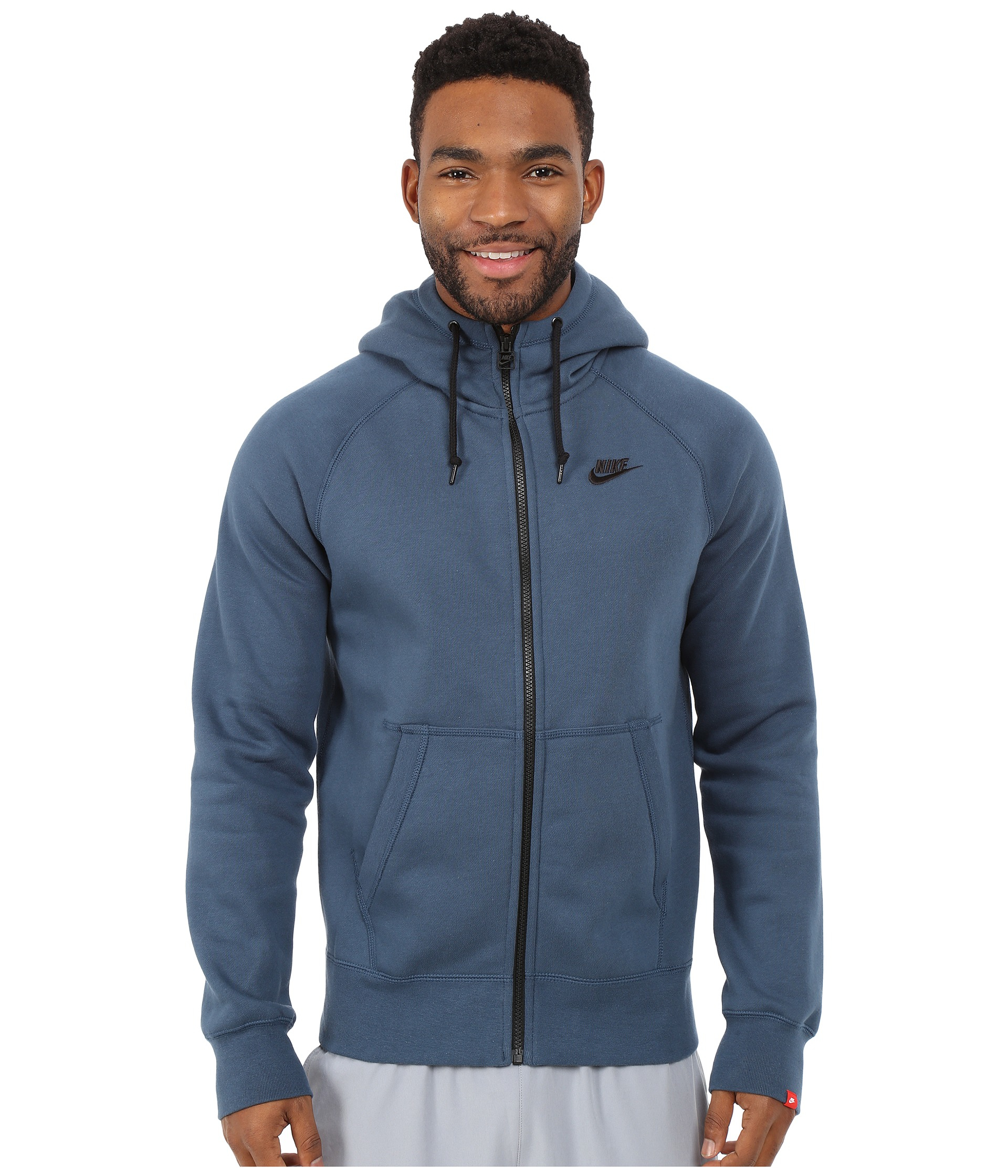 Nike Aw77 Fleece Fz Hoodie in Blue for Men | Lyst