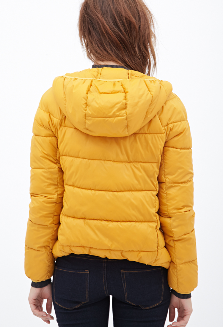 Yellow hooded jacket