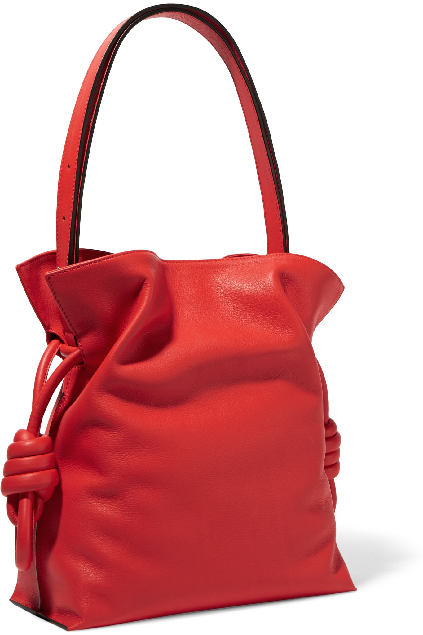 Lyst - Loewe Flamenco Knot Small Leather Shoulder Bag in Red