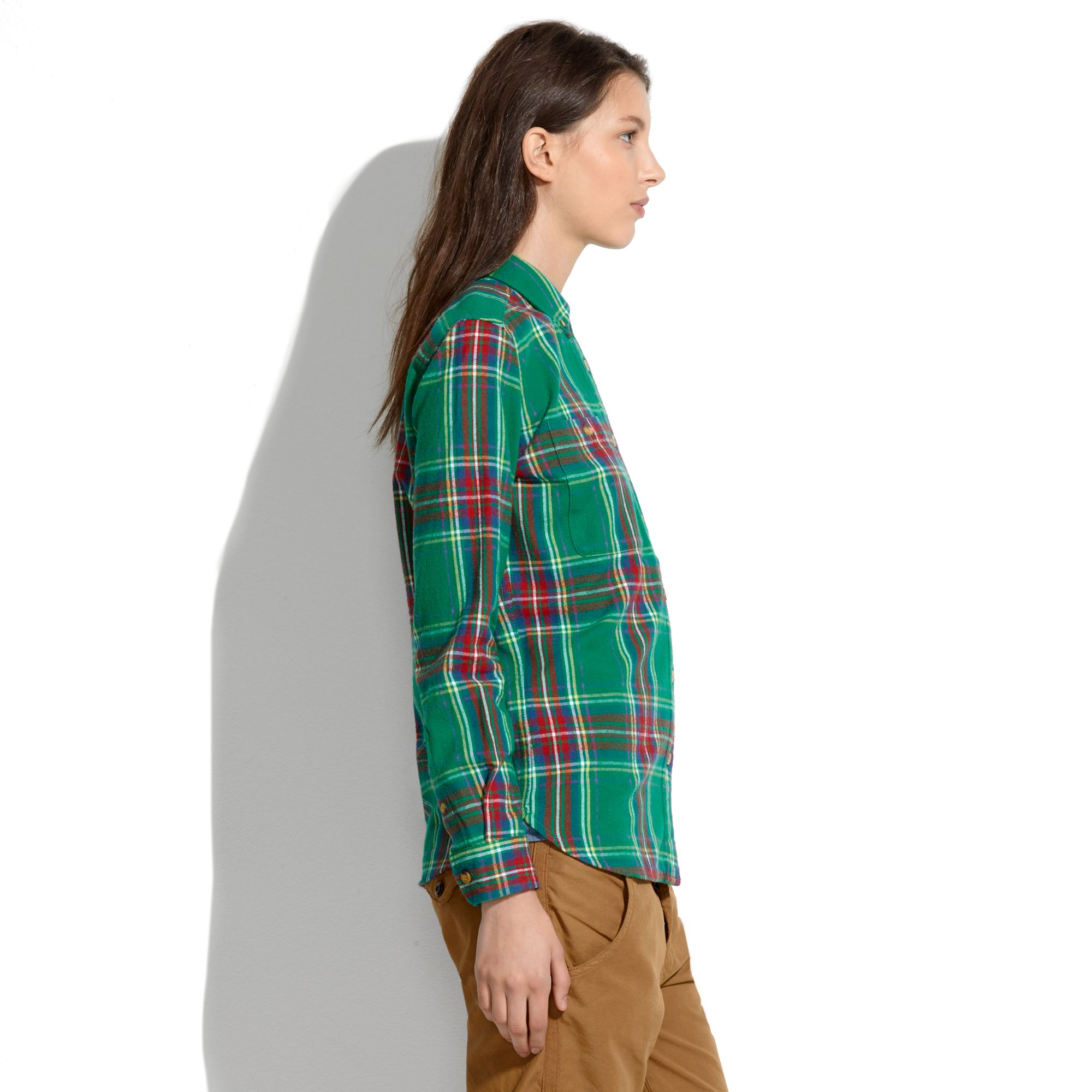madewell green flannel