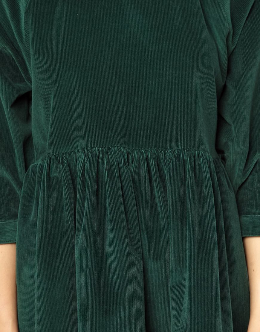 green cord dress