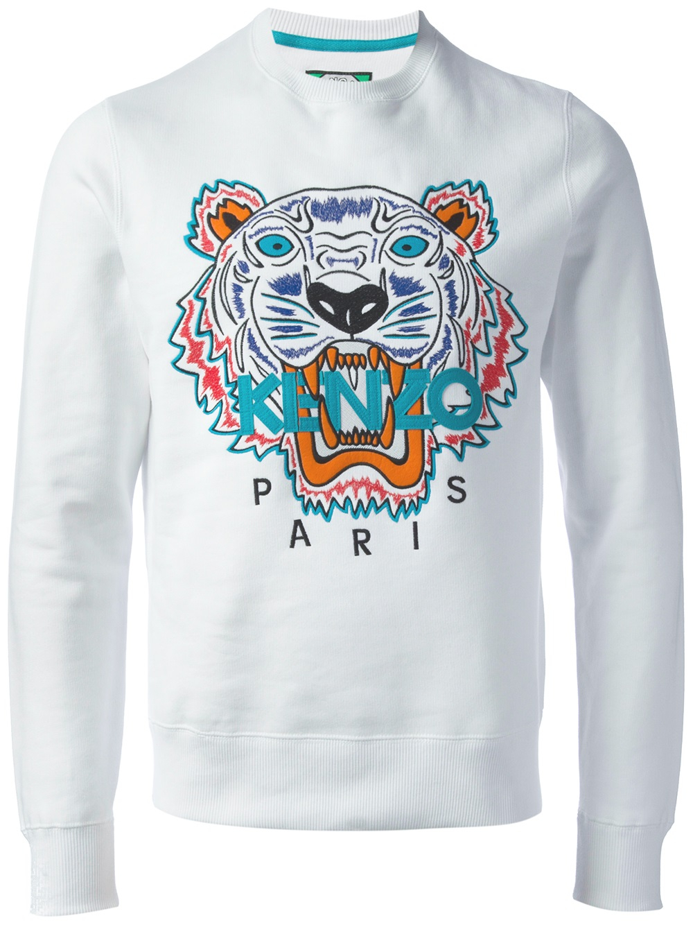 KENZO Embroidered Tiger Sweater in White for Men - Lyst