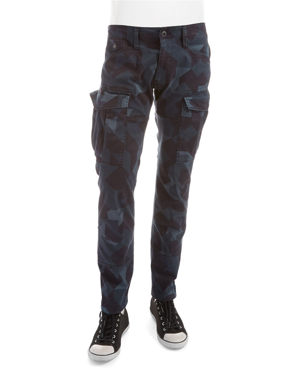 G-Star RAW Camouflage Print Cargo Trousers in Blue for Men - Lyst