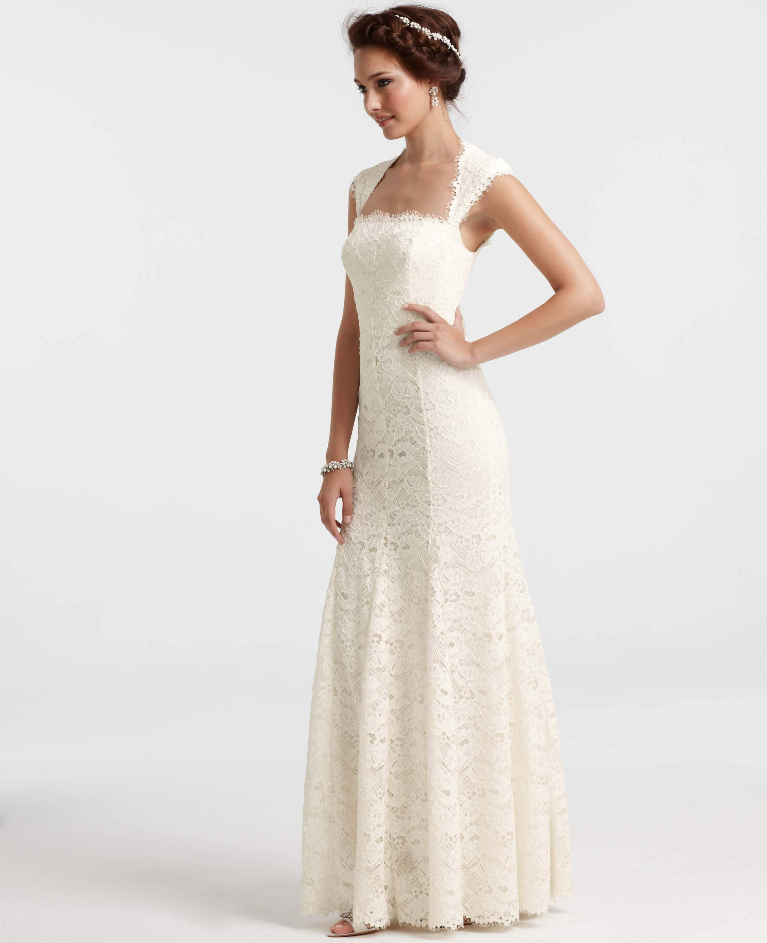 Ann Taylor Isabella Lace Wedding Dress In White Lyst