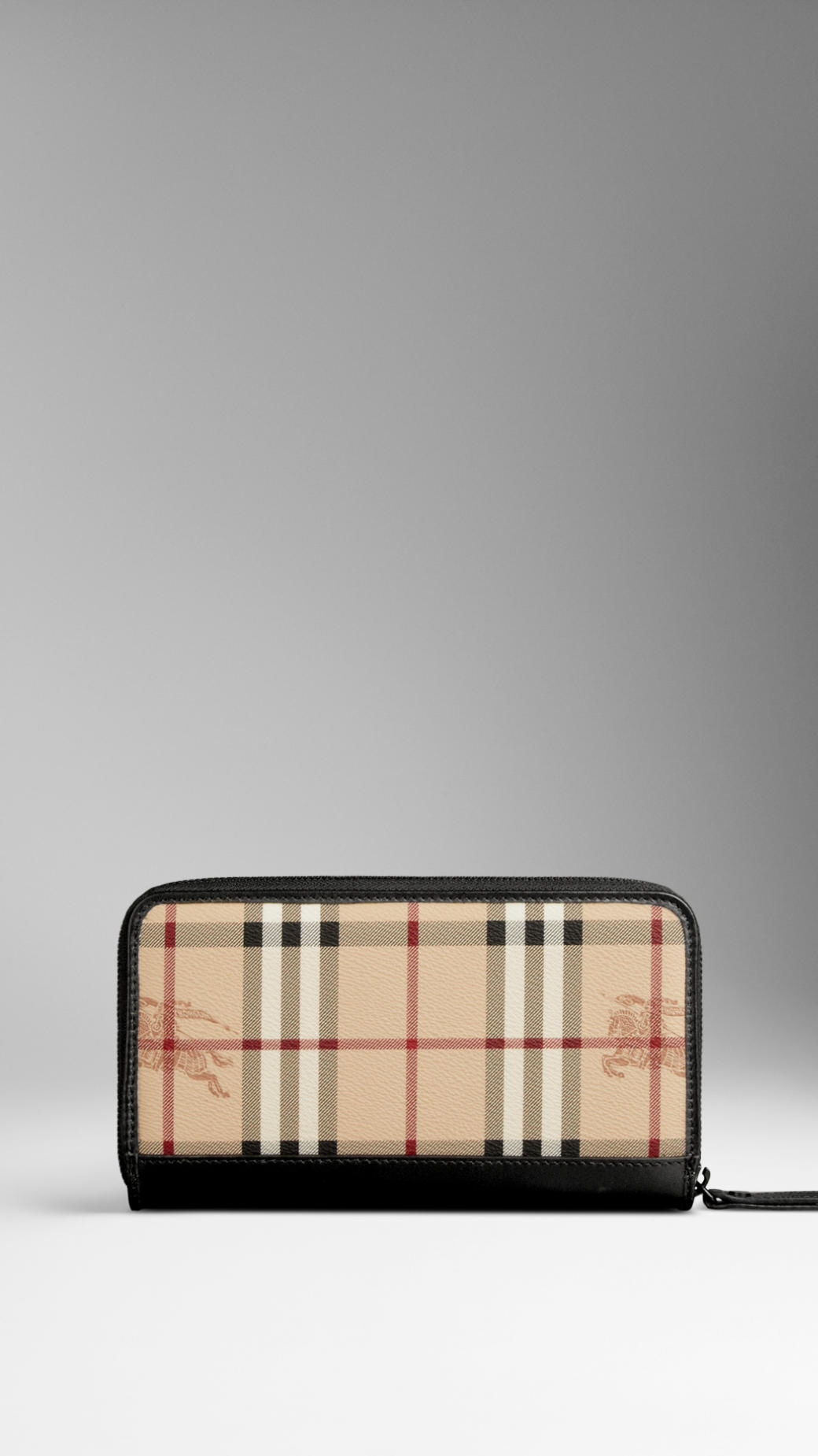 burberry haymarket zip around wallet