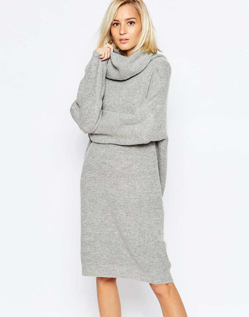 roll neck knit dress