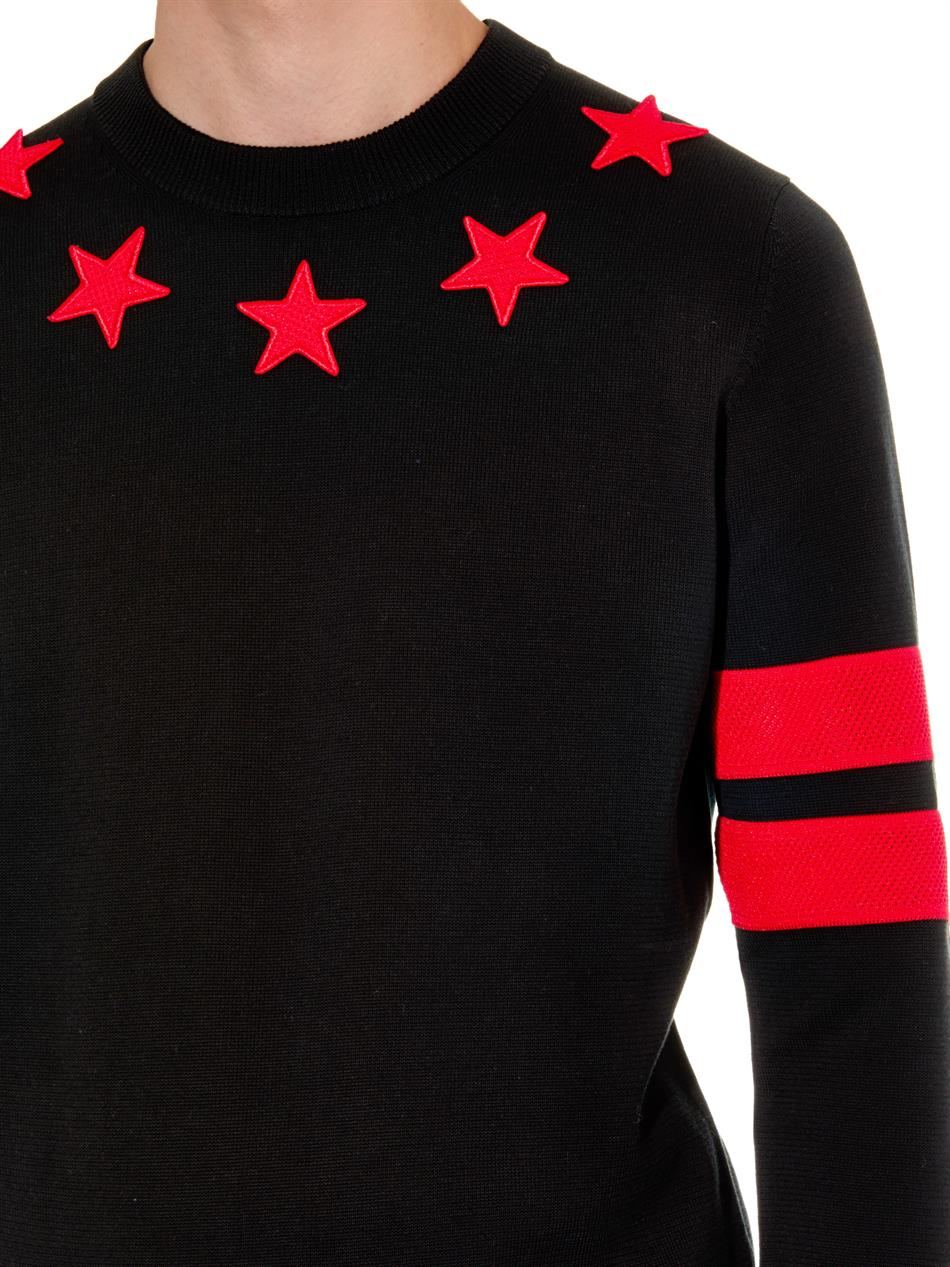 Givenchy Star And Stripes Cotton Sweater in Red for Men - Lyst