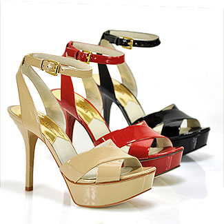 michael kors red platform sandals