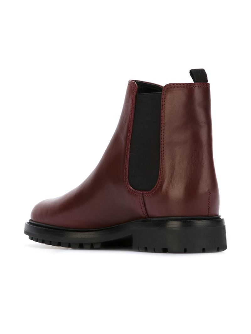 Lyst - Tory Burch Leather Chelsea Boots in Red