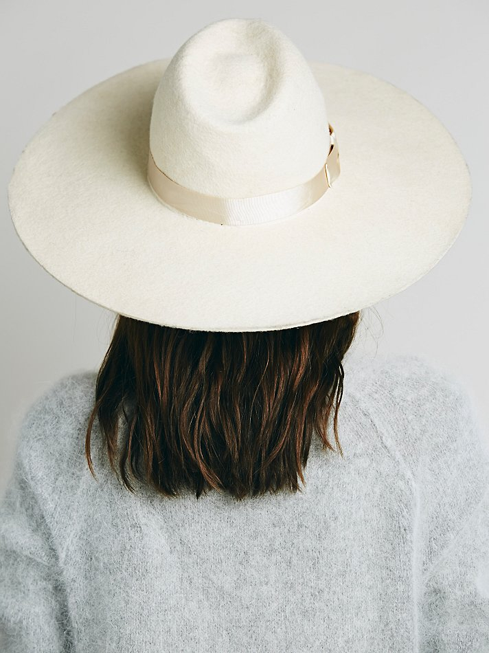 ivory wide brim hat