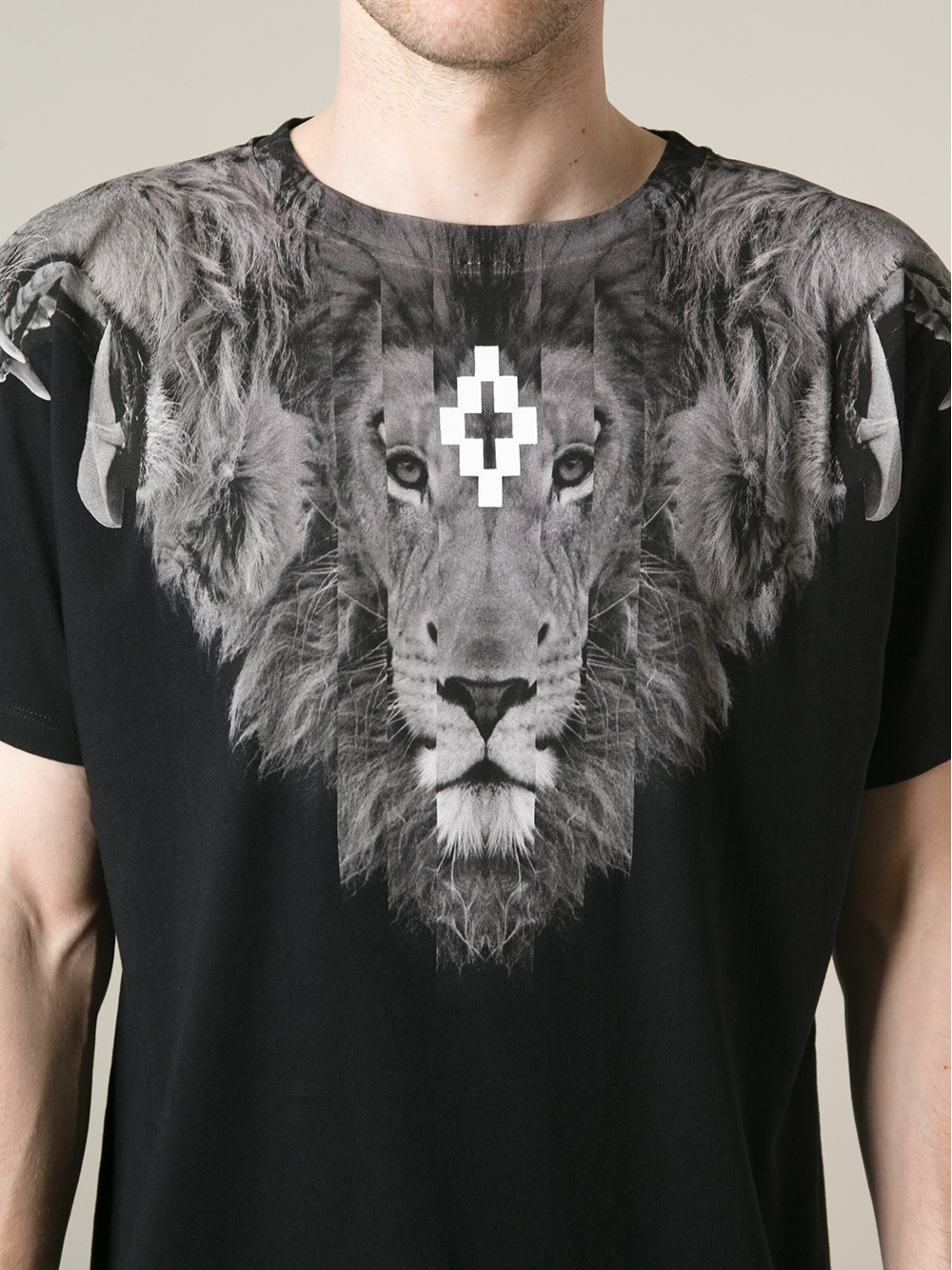 Marcelo Burlon Lion Print Tshirt in Black for Men - Lyst