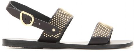 Ancient Greek Sandals Dinami Embellished Leather Sandals in Black ...