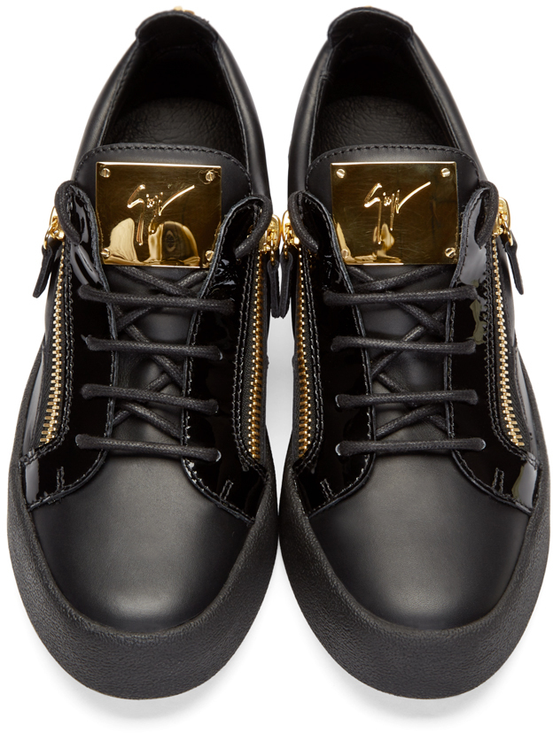 Giuseppe Zanotti Black Gold Low-top Birel Sneakers for Men | Lyst