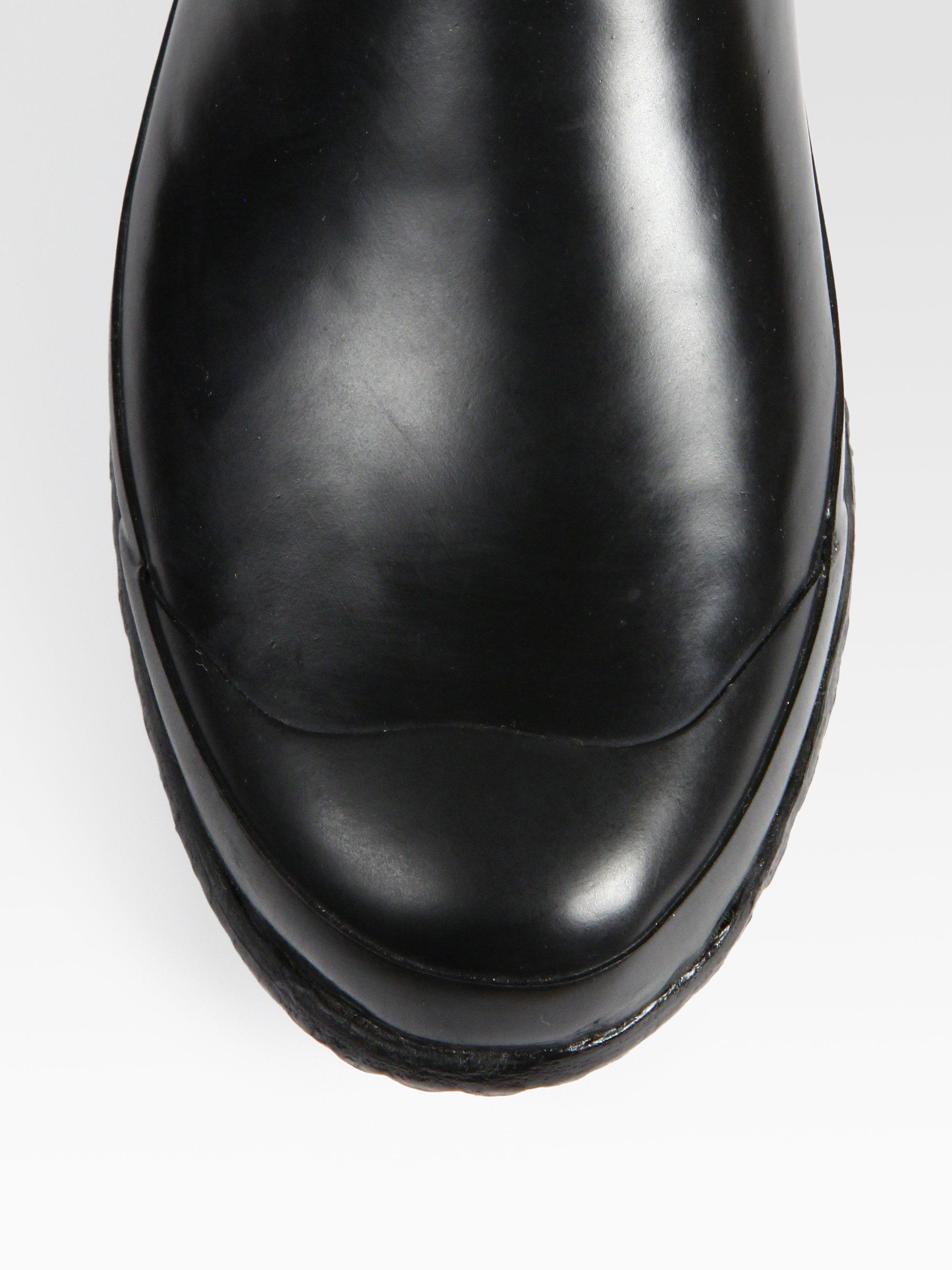 black buckle rain boots