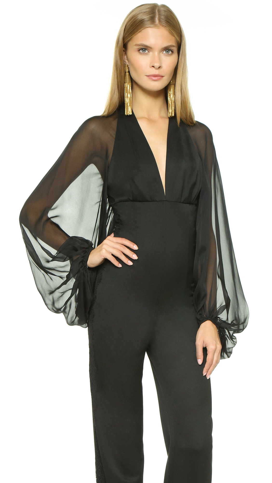 Jumpsuit with chiffon sleeves Clearance