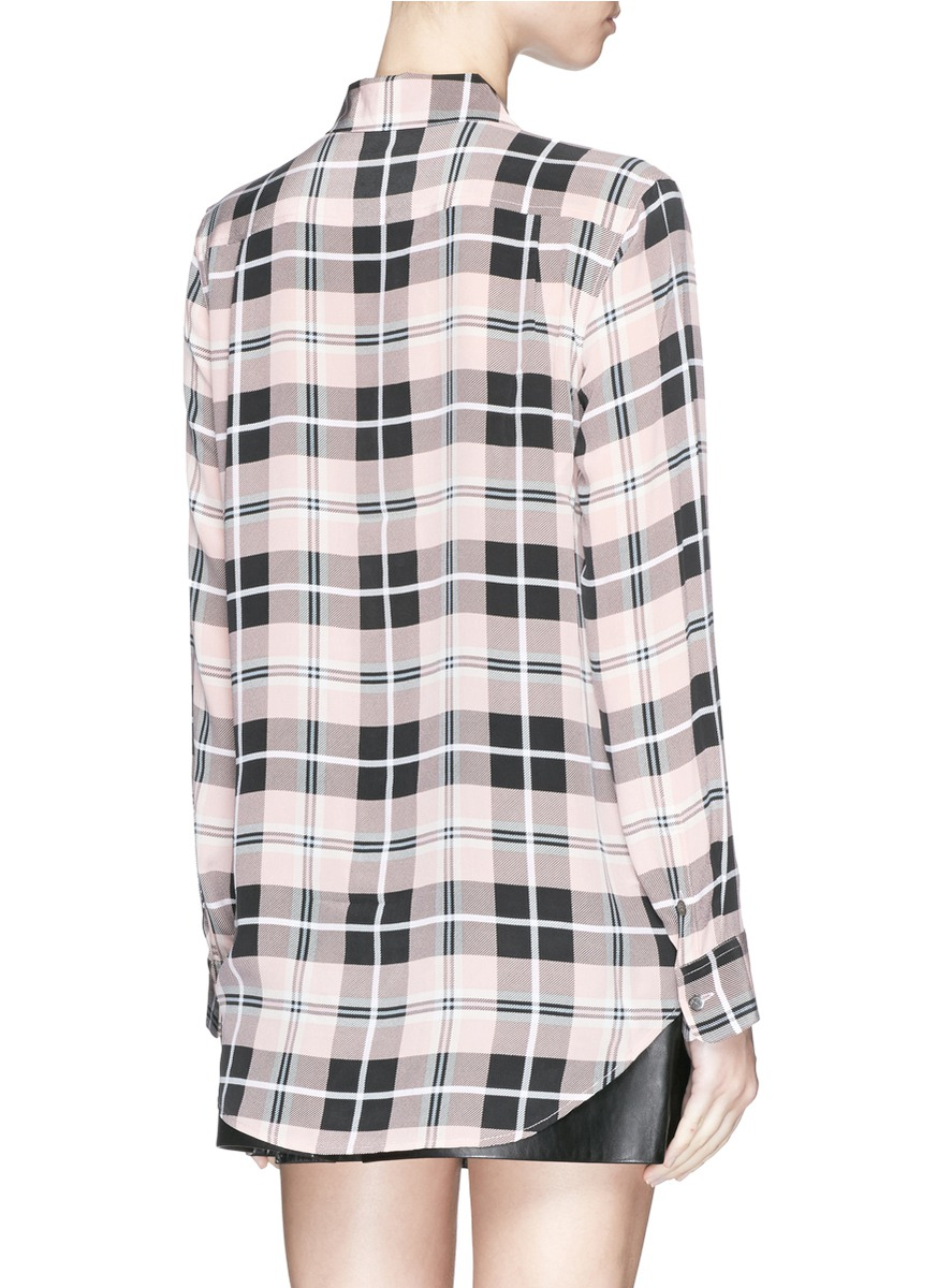 Equipment 'reese' Plaid Check Silk 