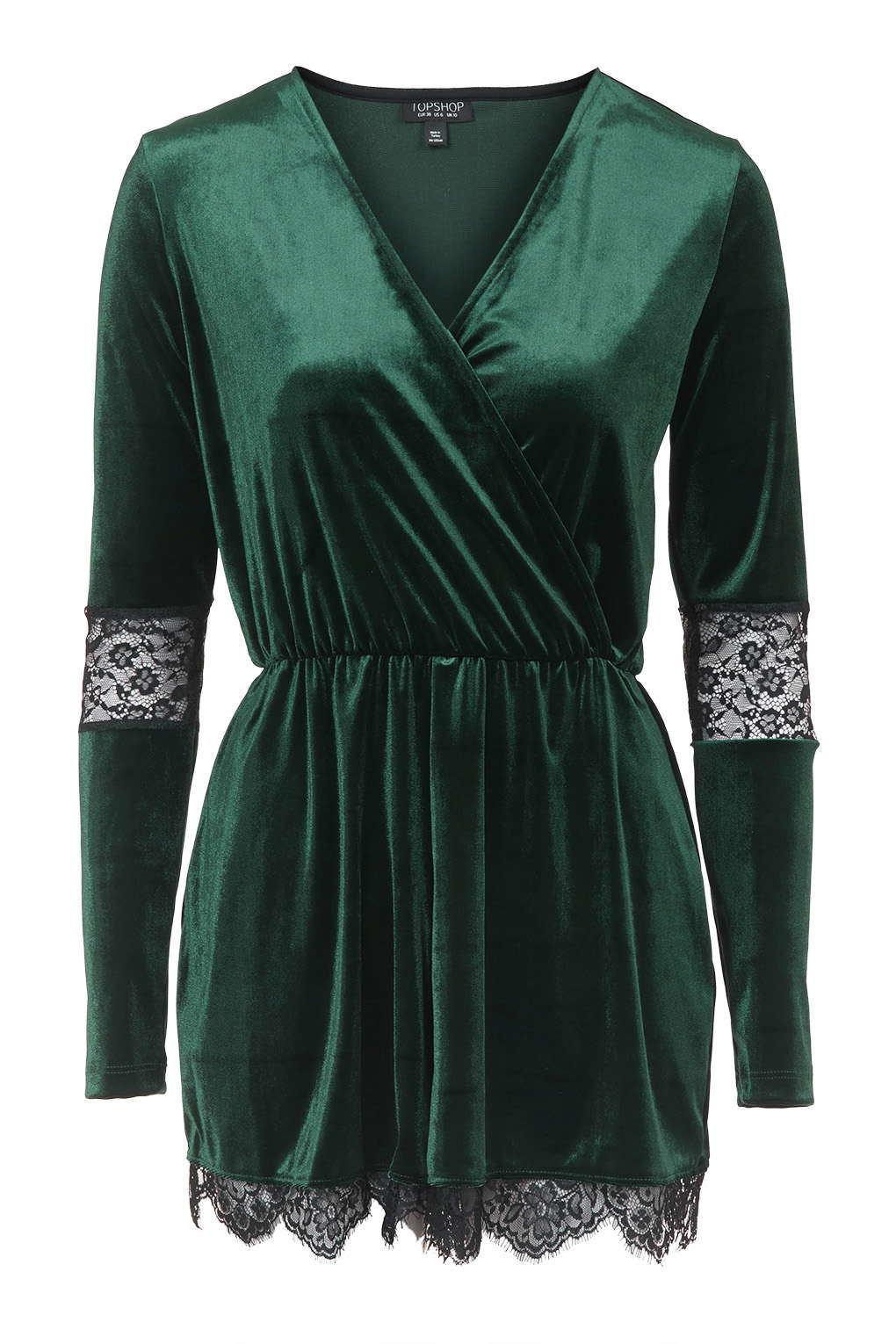 topshop green playsuit