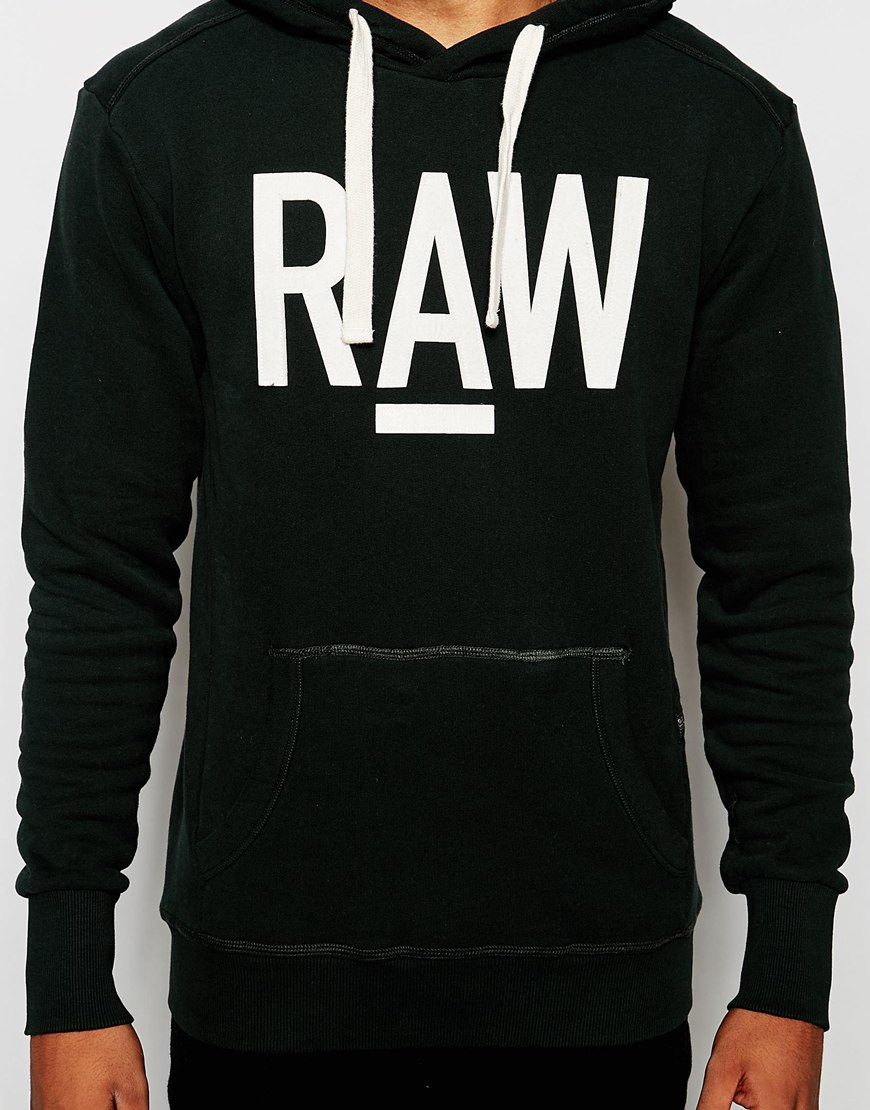 G-Star RAW Hoodie Sweatshirt Lars Raw Logo Print in Black for Men - Lyst