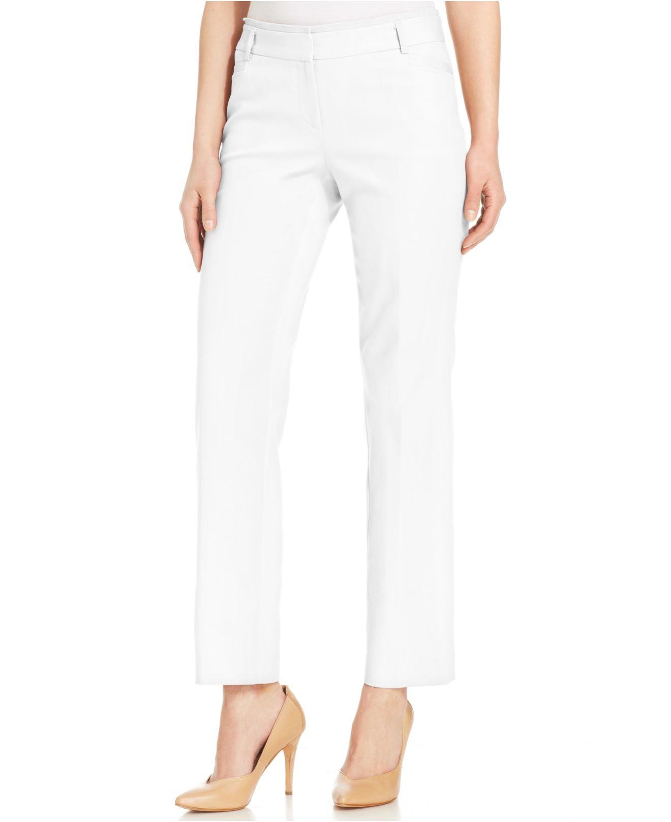Laundry by shelli segal Straight-Leg Pants in White | Lyst