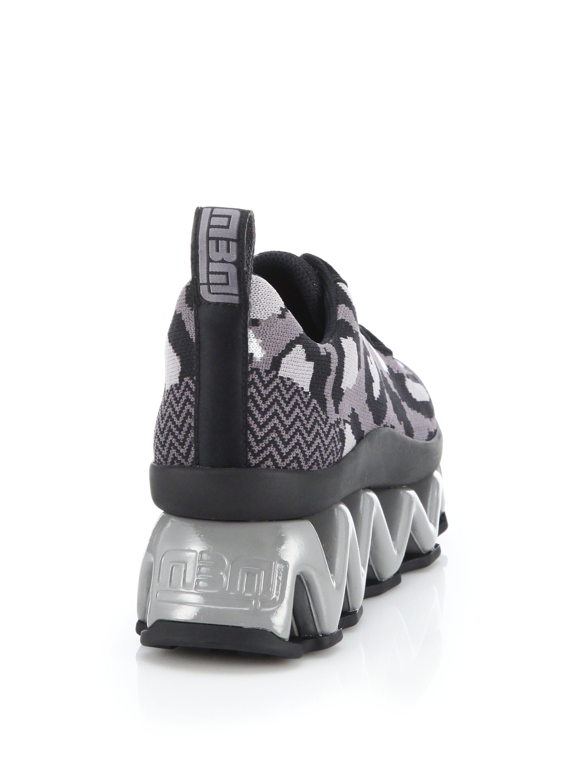 Marc By Marc Jacobs Ninja Wave Textile & Leather Platform Sneakers in Grey  (Black) - Lyst