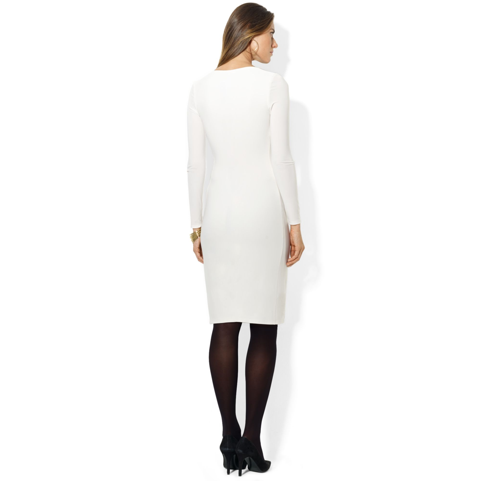 ralph lauren buckled jersey dress