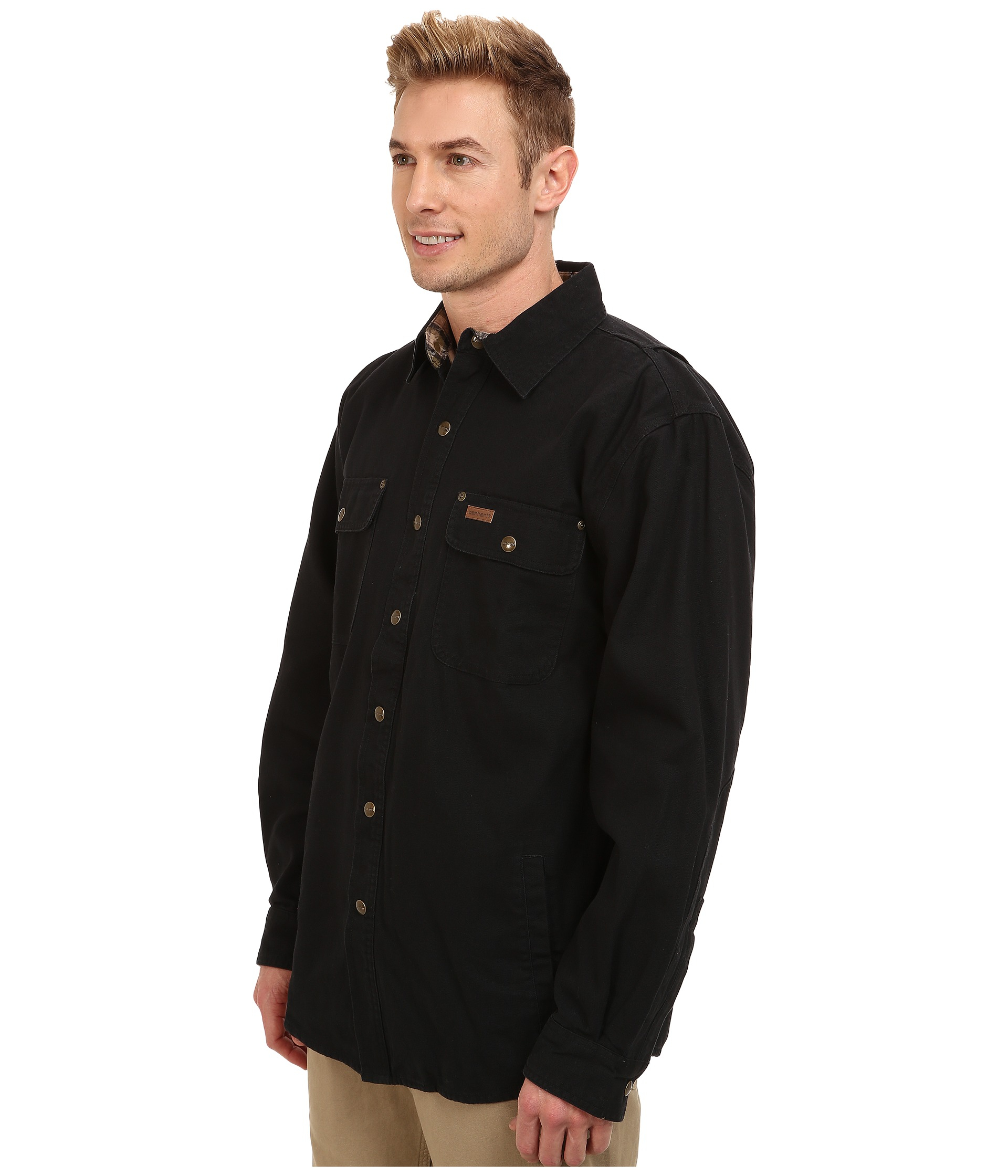 Carhartt Weathered Canvas Shirt Jacket in Black for Men | Lyst