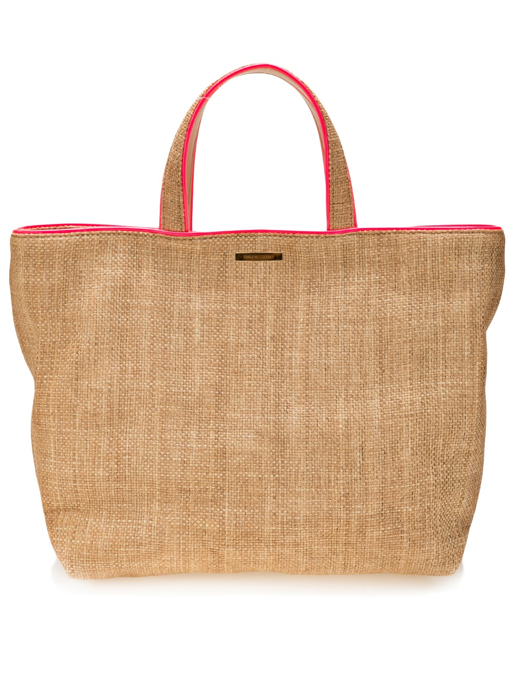 Lyst Stella Mccartney Wicker Shopping Bag in Pink