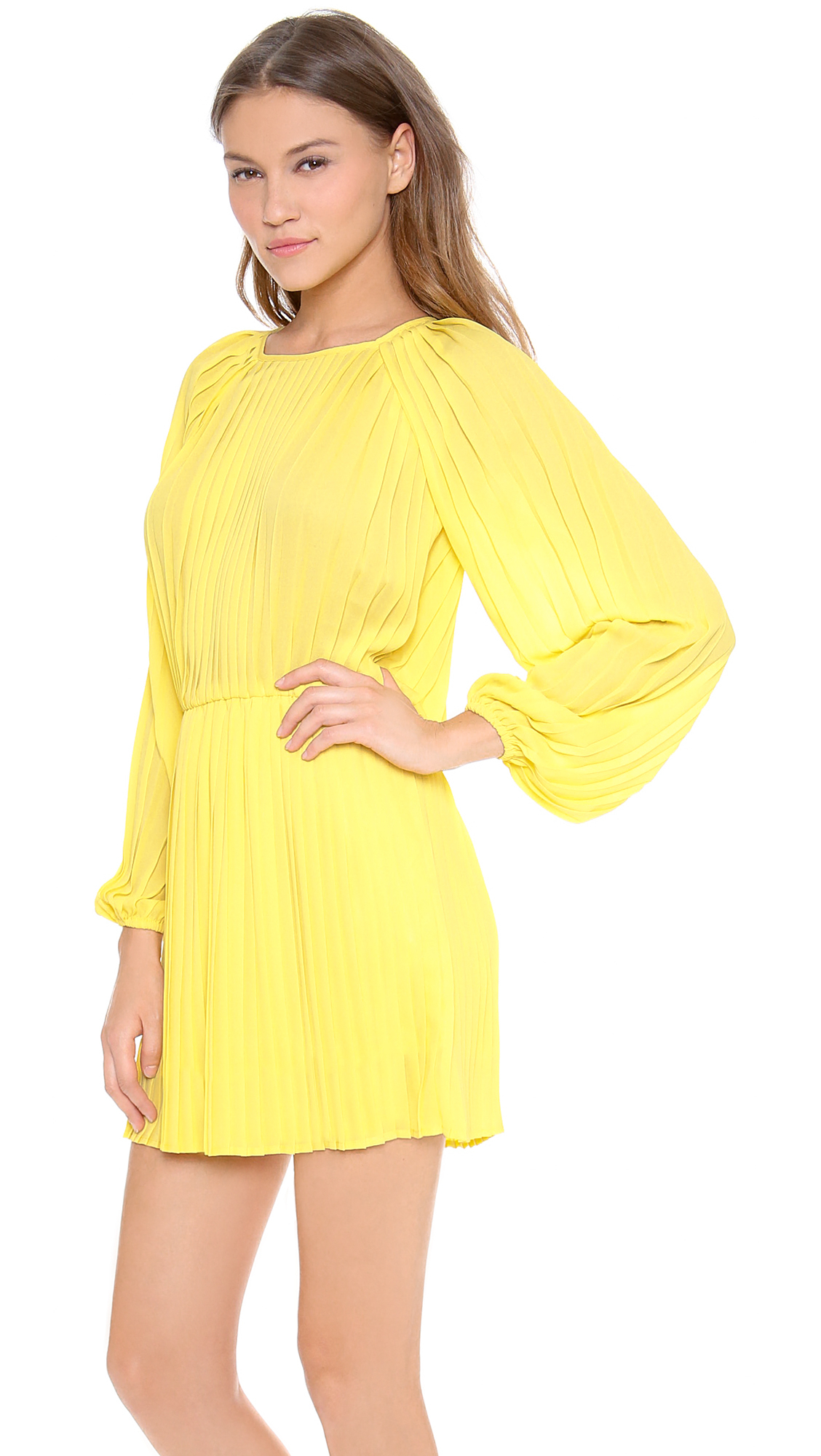 lemon yellow long dress