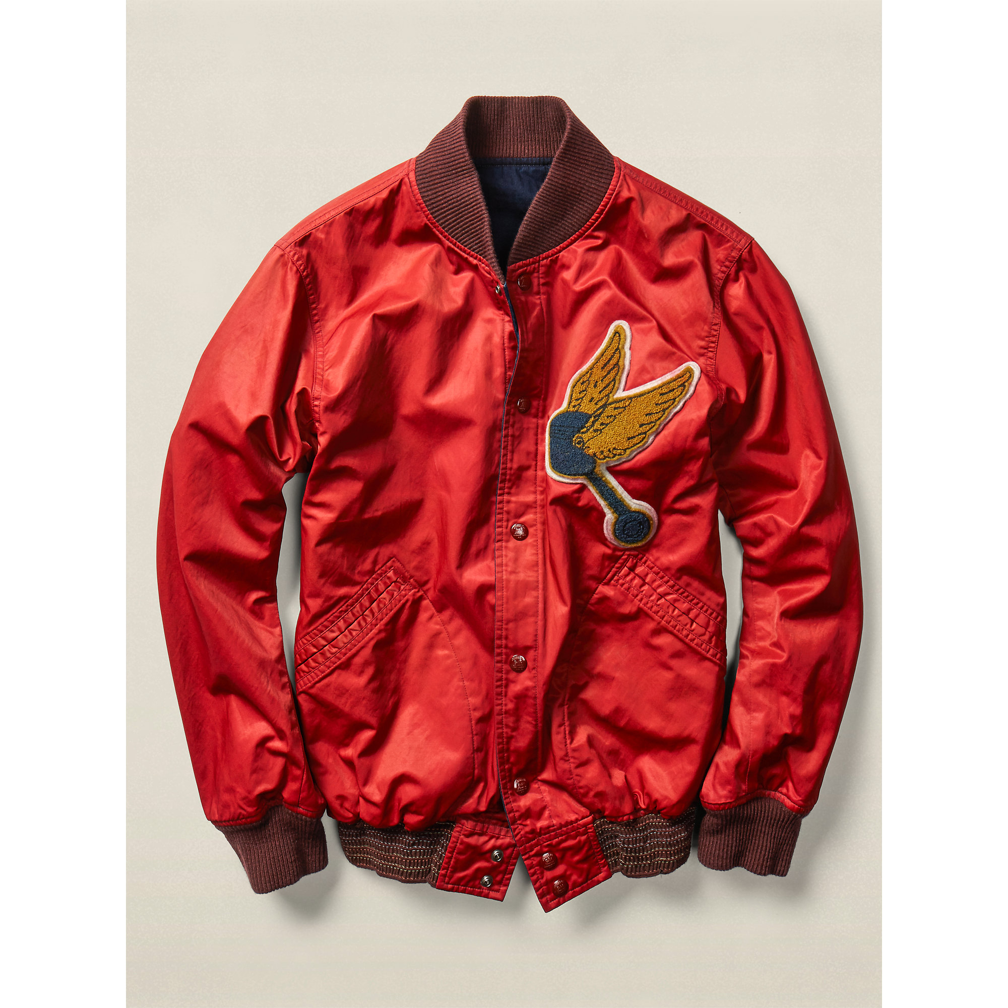 rrl fleece baseball jacket