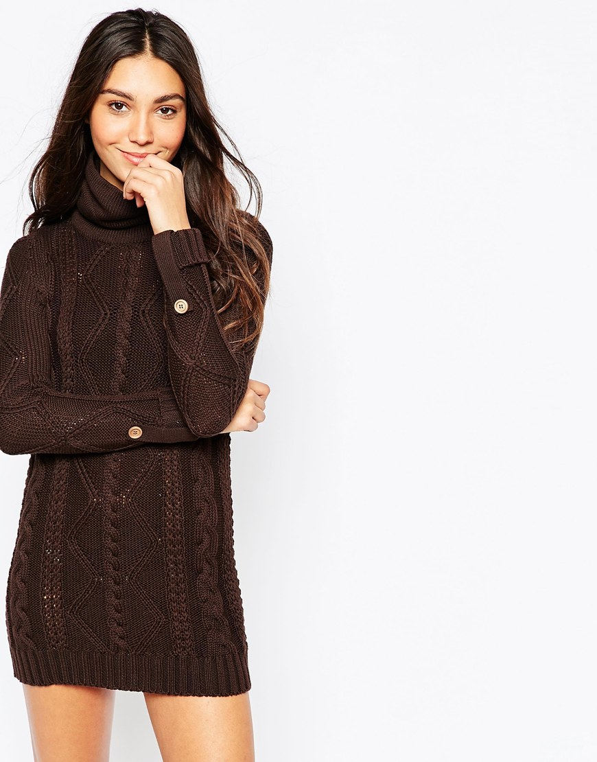 black cable knit jumper dress