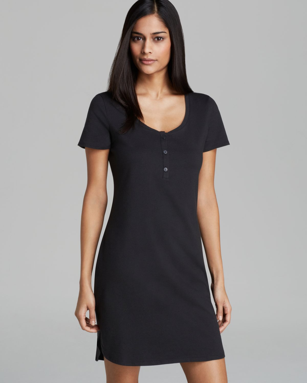 Calvin klein Short Sleeve Nightshirt in Black Lyst
