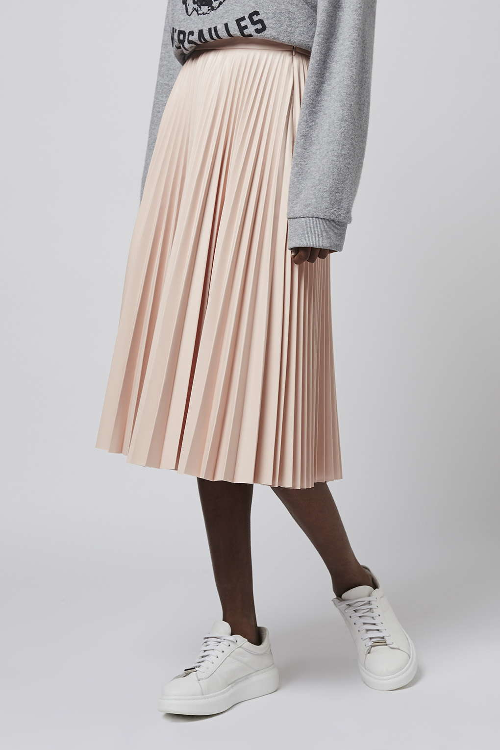 topshop pink pleated skirt