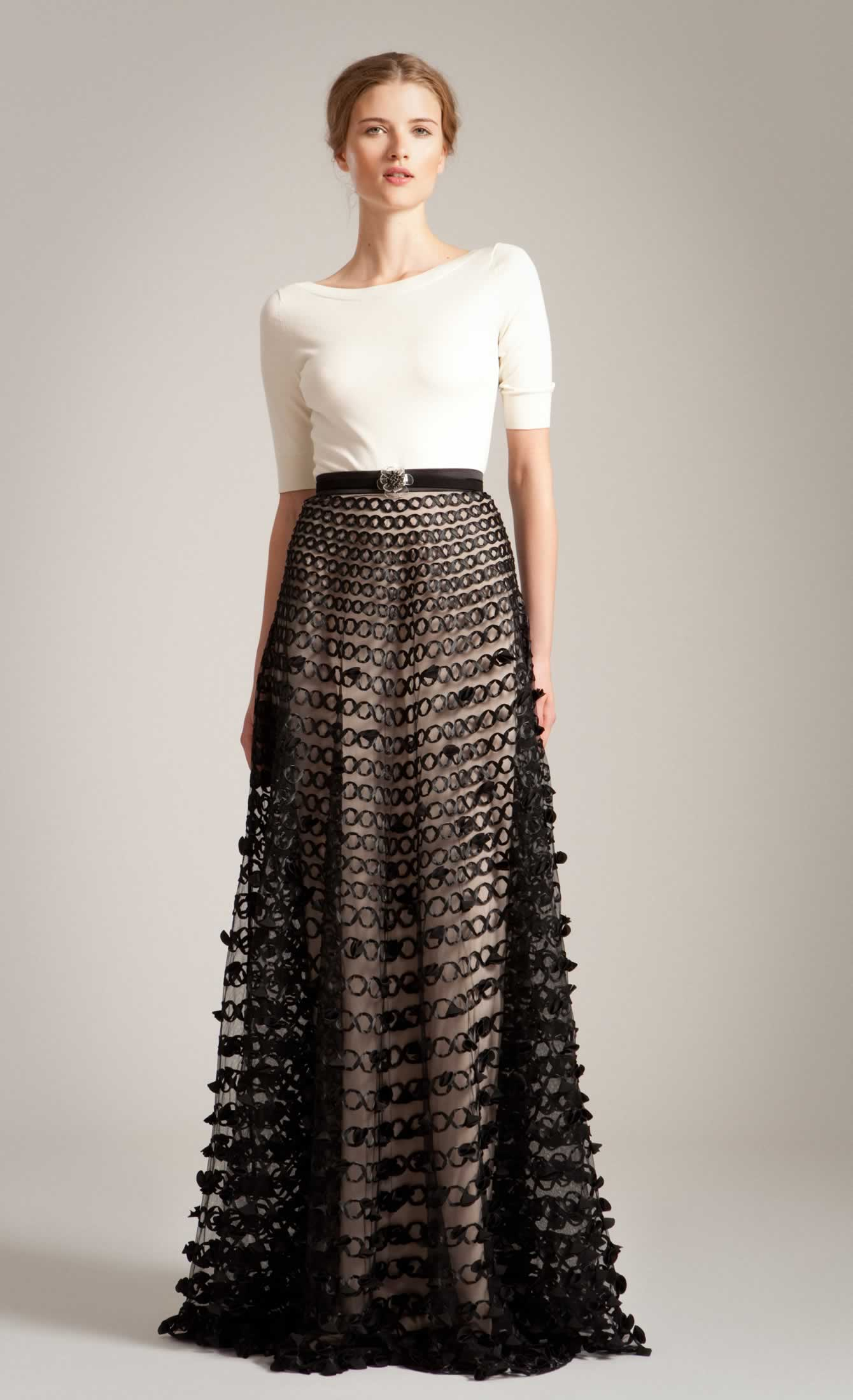 Lyst - Temperley London Long Trellis Skirt in Black