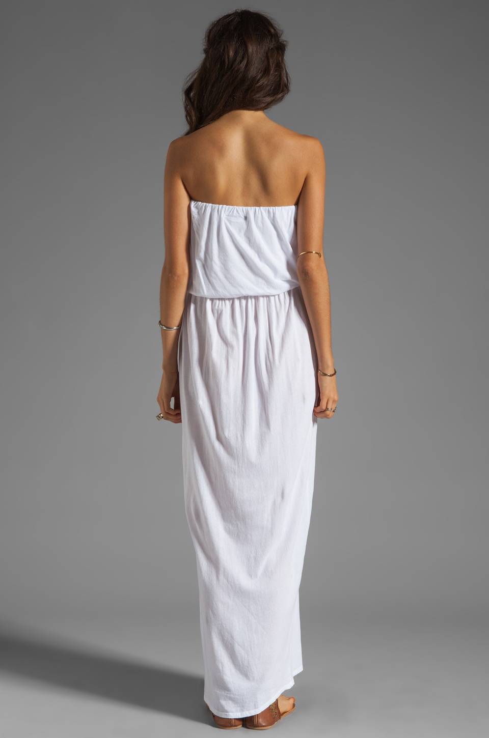 Velvet by graham & spencer Shivan Sheer Jersey Maxi Dress in White Lyst