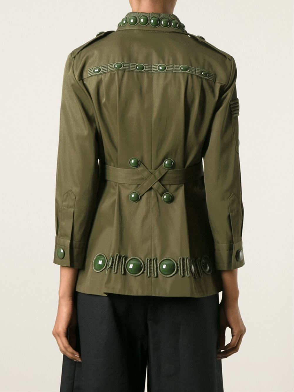 Marc Jacobs Embellished Military Jacket in Green Lyst