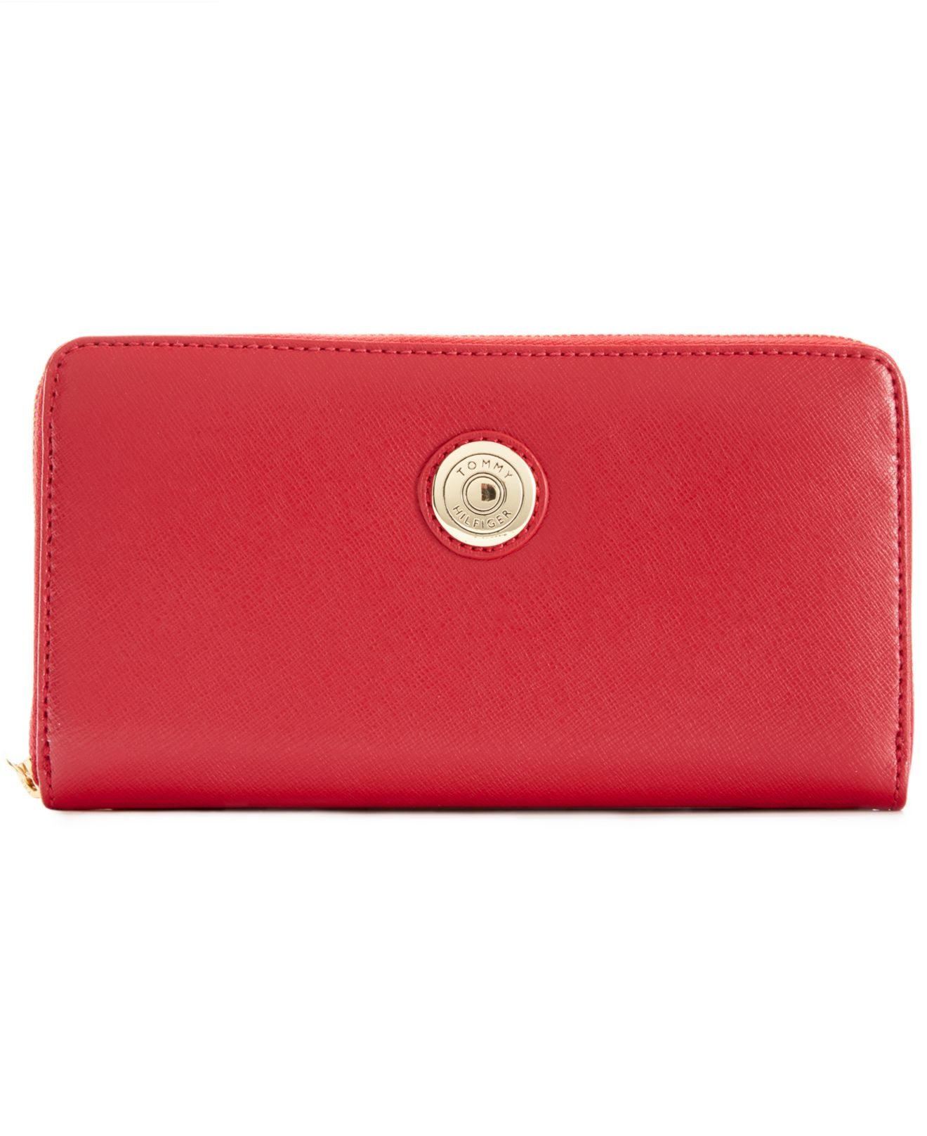 Lyst - Tommy Hilfiger Th Signature Coin Large Zip Wallet in Red