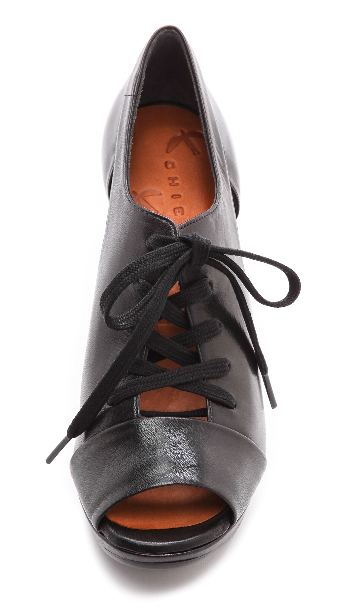 chie mihara low heel lace up boots