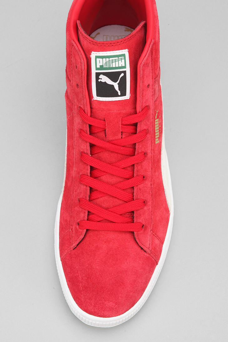 PUMA Suede Midtop Classic Sneaker in Red for Men - Lyst
