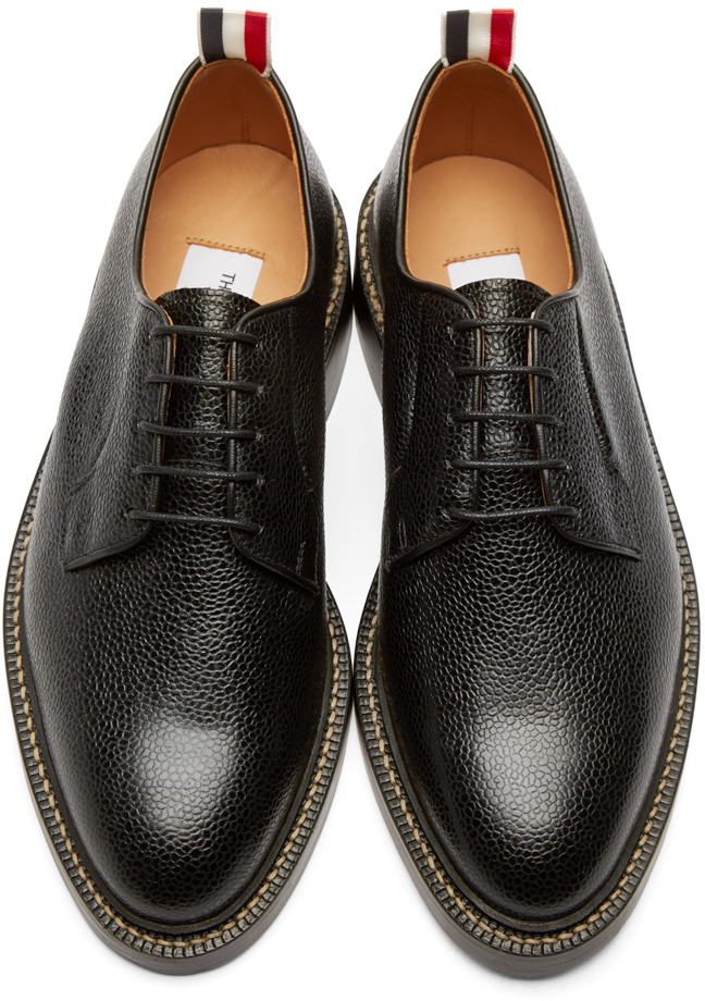 Thom Browne Leather Derby Shoes in Black for Men - Lyst